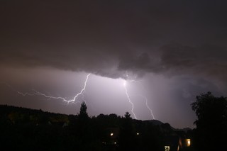 Lightning strikes from my window, 28mm f/4.5 84s ISO-100