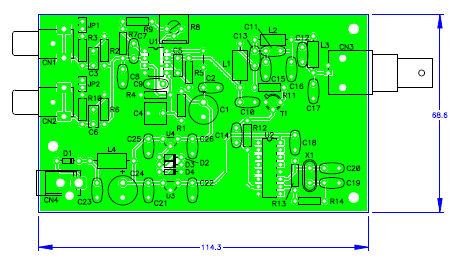 PCB assembly plan, top view