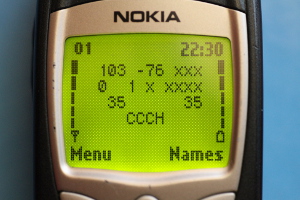 Network monitor application on a mobile phone.
