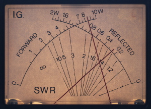 The dial of an SWR meter.