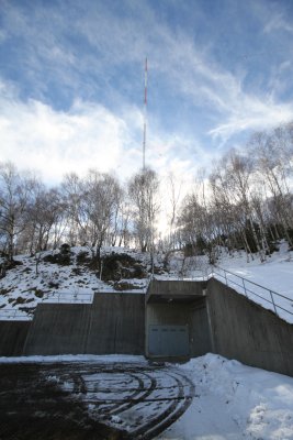 Underground transmitter building.