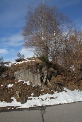 Some buried radials are clearly visible. In spring, the snow melts faster on the radials.