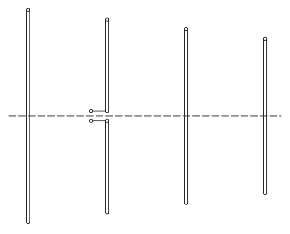 If the impedance of the driven element of a Yagi-Uda antenna is too low (this drawing), it's often replaced with a folded dipole (other drawing) to increase its impedance and facilitate the matching to the 75Ω or 50Ω of a common cable.