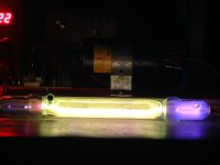Close-up of the glowing tube in the dark (click to enlarge)
