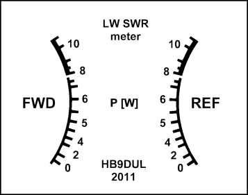 Meter scale for VU-meter instruments