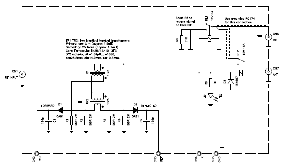 Circuit diagram of the TX/RX switch unit (click to enlarge)