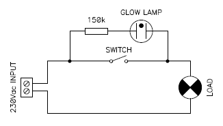 Circuit diagram of the switch orientation light.