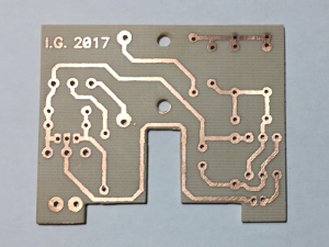 The finished PCB, ready for soldering. (click to enlarge)