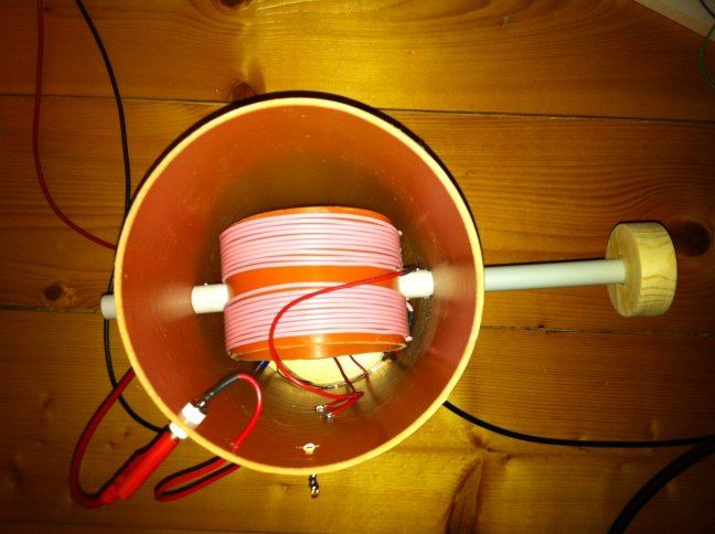 Picture of a 500kHz variometer - inside view.