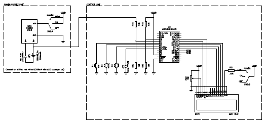 Circuit diagram of the power supply unit and the control unit (click to enlarge)