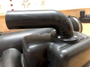 Close-up of the adapter screwed into the intake duct. (click to enlarge)
