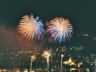 Fireworks of the city of Neuchatel, Aug. 1, 2005.