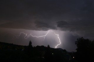 Lightning strikes from my window, 28mm f/4.5 48s ISO-100