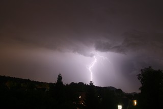 Lightning strikes from my window, 28mm f/4.5 95s ISO-100