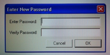 Typical password entry dialog box