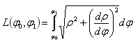 L=int((rho^2+(drho/dphi)^2)dphi)